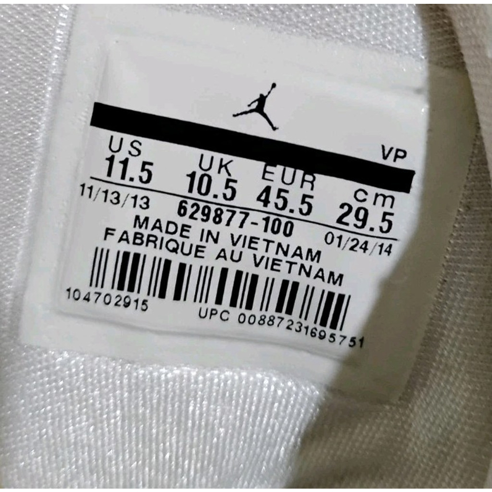 Nike Air Jordan(2013) Flight SC-3 Men Size 11.5 White Silver Sneakers 629877-100 - Picture 12 of 12